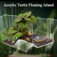 "Floating Turtle Basking Platform with Ladder - Perfect Habitat for Reptiles and Fish Tanks"