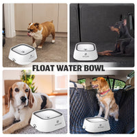 Professional Title: "35oz Dog Water Dispenser with No-Spill Design and Slow Feeder Function in White"