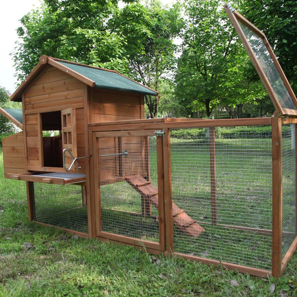 "Spacious 12 Sq. Ft. Chicken Coop & Run Combo for 3 Chickens - Zebediah"