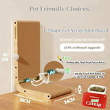 L-Shaped Cat Scratching Board with Wear-Resistant Surface for Cats and Kittens