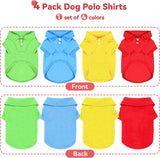 "Stylish 4-Piece Polo T-Shirt Set for Small & Medium Dogs & Cats - Breathable and Comfortable Pet Apparel for Every Occasion!"