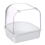 "Transparent Bird Bath Tub for a Refreshing Shower Experience in Your Pet's Cage"