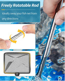 Extendable Aquarium Fish Net with 9-24 Inch Long Handle for Betta Fish Tank, Small Koi Pond, and Pool