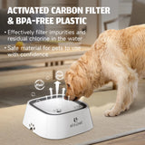 Professional Title: "35oz Dog Water Dispenser with No-Spill Design and Slow Feeder Function in White"