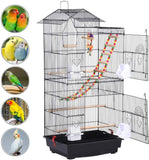 "Spacious 39-Inch Roof Top Bird Cage with Toys for Small Parrots"