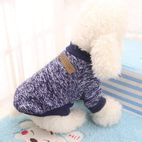 "Customizable Cozy Knitwear Sweater for Dogs - Thick & Warm Fleece Coat for Small to Medium Pets in Stylish Navy!"