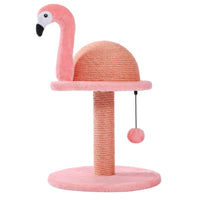 Sisal Cat Scratching Post with Flamingo Design for Small Cats - Pink