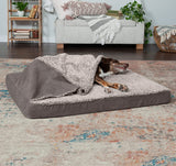 "Ultimate Cooling Gel Dog Bed for Large Breeds - Removable & Washable Cover, Perfect for Dogs up to 95 lbs - Luxurious Berber & Suede Top - Jumbo/XL Gray"