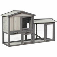 "Spacious 58" Wooden Rabbit Hutch & Chicken Coop: Perfect for Indoor and Outdoor Weatherproof Use"