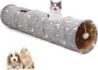 Deluxe Interactive Collapsible Cat Tunnel with Plush Ball Toys - Perfect for Cats, Rabbits, Ferrets, and All Small Pets!