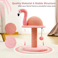 Sisal Cat Scratching Post with Flamingo Design for Small Cats - Pink