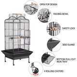 "Extra Large Rolling Bird Cage with Playtop for Parrots and Conures - 63''H"