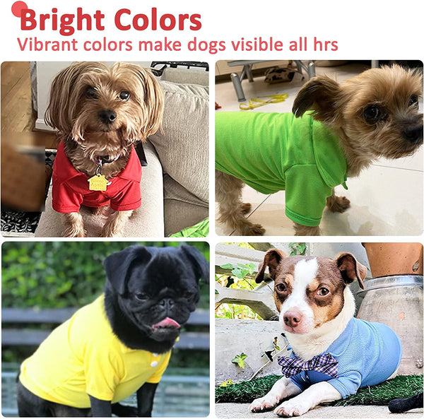 "Stylish 4-Piece Polo T-Shirt Set for Small & Medium Dogs & Cats - Breathable and Comfortable Pet Apparel for Every Occasion!"