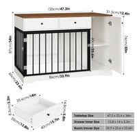 Stylish Ansel 47.2" Dog Crate Furniture with Convenient Drawers