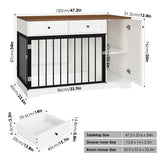 Stylish Ansel 47.2" Dog Crate Furniture with Convenient Drawers