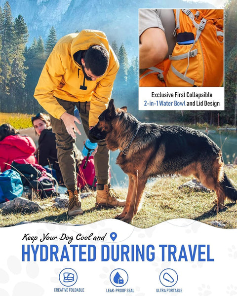 Portable Leak-Proof Dog Water Bottle - Squeeze Dispenser for Hiking, Walking & Travel