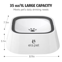 Professional Title: "35oz Dog Water Dispenser with No-Spill Design and Slow Feeder Function in White"