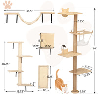 Damyanti 6-Piece Wall-Mounted Cat Tree - Ultimate Climbing Center for Cats