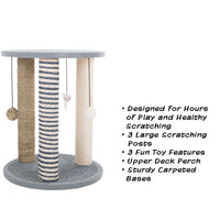  3-Post Cat Scratching Tower by Keefe PETMAKER – Keep Your Cat Happy and Your Furniture Scratch-Free!