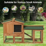 "Spacious 58" Wooden Rabbit Hutch & Chicken Coop: Perfect for Indoor and Outdoor Weatherproof Use"