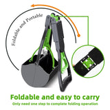 "Premium Non-Breakable Dogs Pooper Scooper: Long Handle, Foldable Design (Green)"