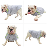 Stylish & Functional Hooded Dog Raincoat - Lightweight Rain Jacket with Zipper & Reflective Strip for All Dog Sizes - Gray XXXL