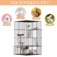 Extra Large DIY Cat Cage Playpen: Spacious Metal Wire Pet Kennel for Indoor Small Animals