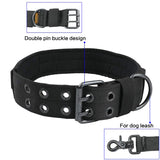 Tactical Heavy Duty Nylon Large Dog Collar with Metal Buckle - 2" Wide