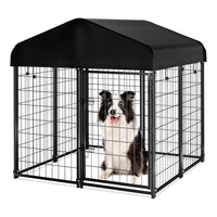 Large Outdoor Dog Kennel, 4Ft X 4.2Ft X 4.5Ft Fence with Uv-Resistant Oxford Cloth Roof & Secure