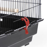 "Large House Shape Bird Cage for Parrots - 39 Inch, Sturdy Metal Frame in Black"