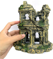 European Castle Aquarium Decorations - Ancient Roman Column Ruins Fish Tank Hideout Rocks