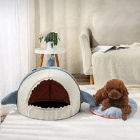 Luxury Plush Shark Bed for Cat and Small Dog 