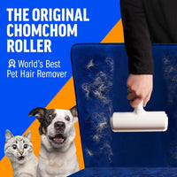 Chom Chom Roller - Ultimate Pet Hair Remover & Reusable Lint Roller for Furniture, Clothing, and Bedding