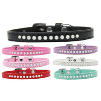 Pet Fashion Collar with One Row Pearl Rimsets