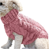 Turtleneck Cable Knit Dog Sweater - Cozy Autumn/Winter Pet Outfit