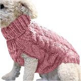 Turtleneck Cable Knit Dog Sweater - Cozy Autumn/Winter Pet Outfit