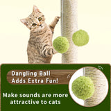 ```Indoor Cat Scratching Post with Sisal Rope and Green Leaves Design```