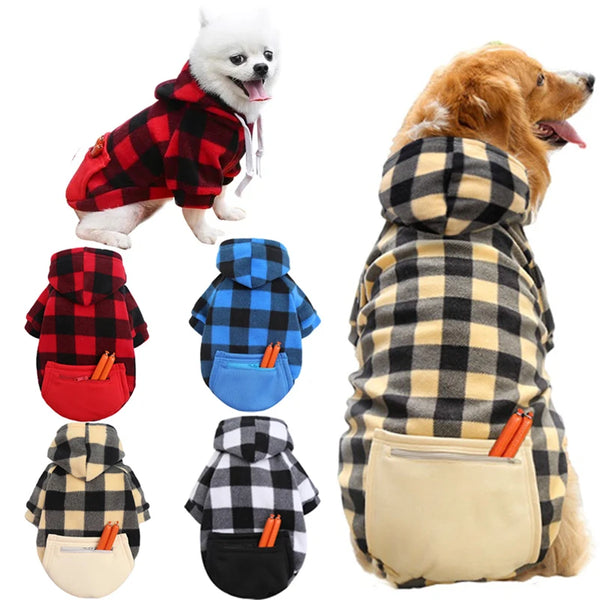 Cozy Winter Dog Hoodie with Pocket - Stylish Coats for Small to Large Dogs, Perfect for Chihuahuas & Pomeranians!