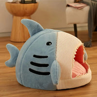 Luxury Plush Shark Bed for Cat and Small Dog 