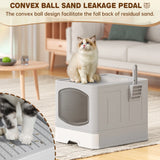 Ultimate Extra Large Foldable Cat Litter Box with Scoop, with easy clean drawer 