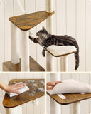 Woody wonders 65-Inch Modern Cat Tower - Multi-Level Indoor Cat Condo with 5 Scratching Posts.