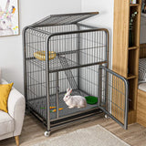 Luxurious Villa Rabbit Cage - Spacious Indoor Home for Your Bunny with Special Breeding Area