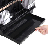 "Spacious 39-Inch Roof Top Bird Cage with Toys for Small Parrots"