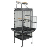 "Spacious 61-Inch Bird Cage for Parrots & Macaws in Elegant Black Metal Frame"