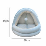 Indoor Cat Bed with Hanging Toy for Rabbit Cats or Small Dogs Kitty L Light Blue