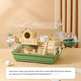 "Spacious Two-Floor Acrylic Hamster Cage – Perfect Nest for Golden Bear Honey Bags and Gliders!"