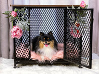 "Premium Wooden Dog Crate with Plush Bed and Tray - Ideal for Dogs of All Sizes"