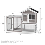 Deluxe 2-Story Wooden Rabbit & Chicken Hutch with Spacious Run Area