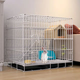 "Foldable Bunny Haven: Spacious Cage with Anti-Chew Mat for Small Pets"