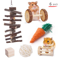 Combination Hamsters Rabbit Rat Toys Hamster Toys Set Pet Rabbit Guinea Pig Parrot Play Molar Wooden Supplies